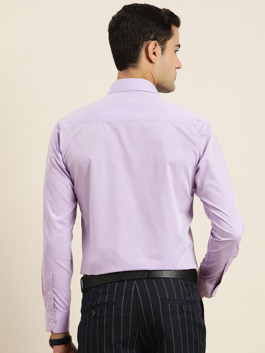Men Purple Solid Cotton Rich Slim fit Formal Shirt - #folk republic#