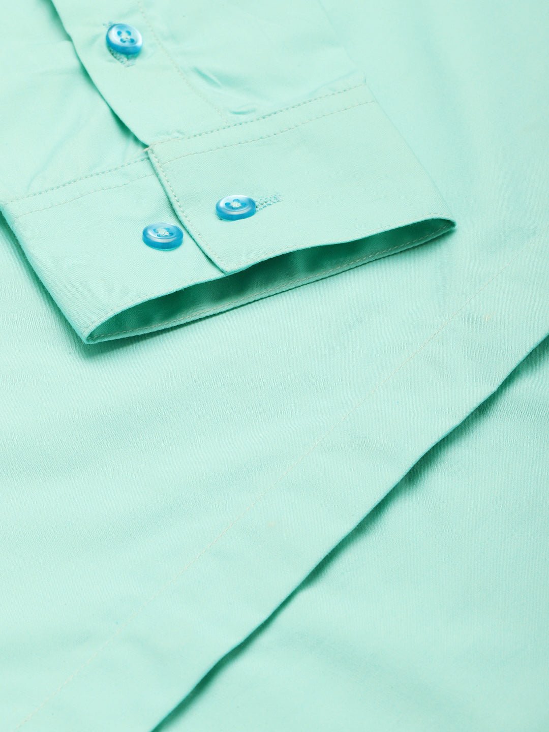 Women Mint Green Solid Pure Cotton Regular Fit Formal Shirt - #folk republic#